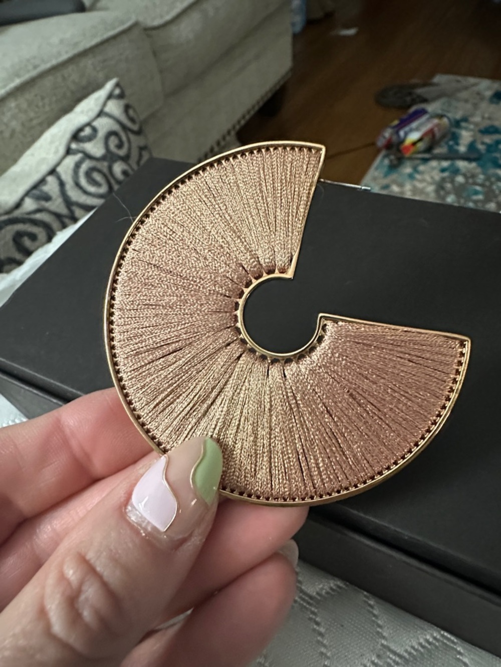 Mignonne Gavigan Textured Bronze Fan Hoop and Fan Stud Set - Picture 4 of 6